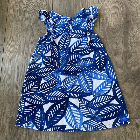 Blue Leaf Print Dress - Picture 5 of 7